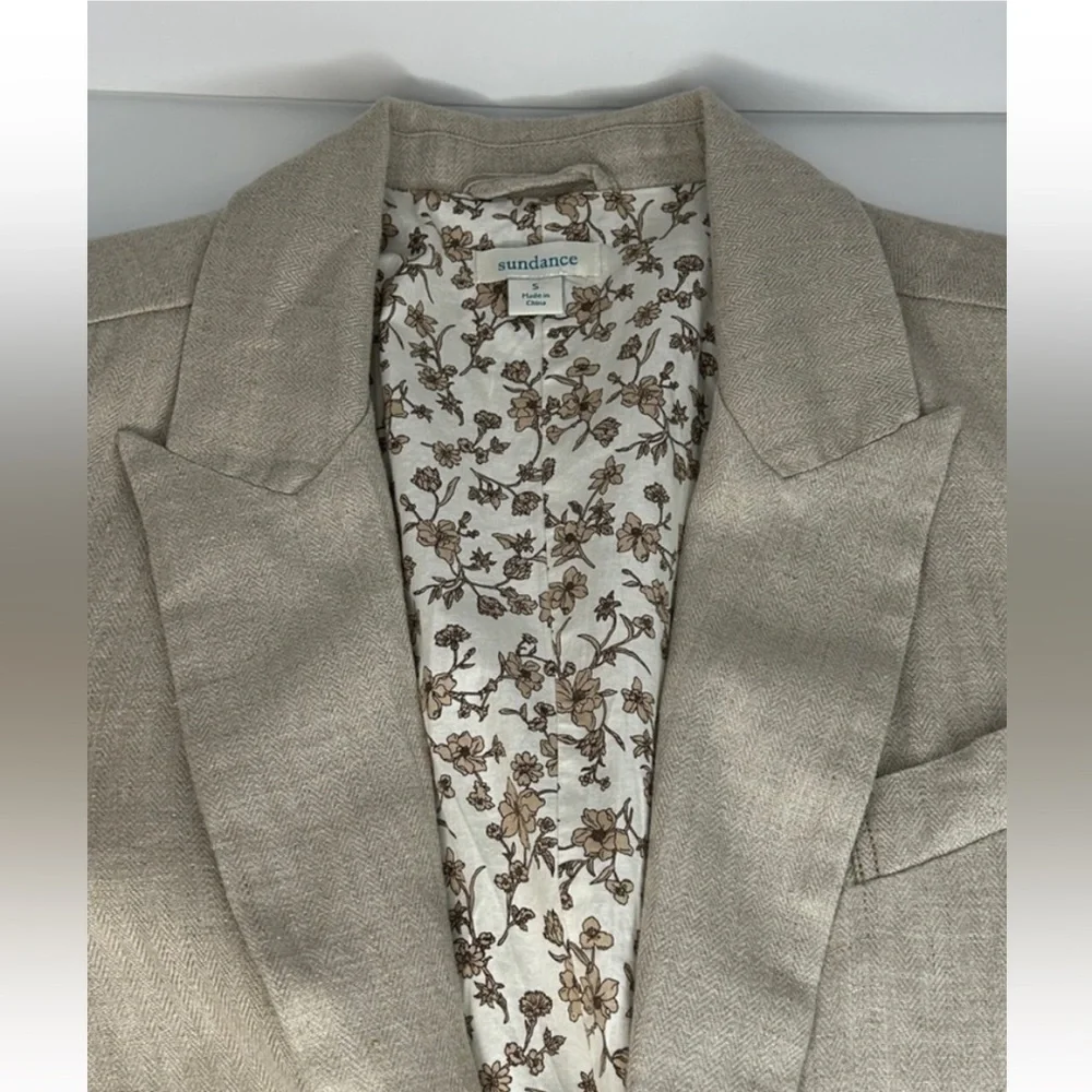 Sundance Light Tan Sophia Blazer linen size S - Picture 5 of 11